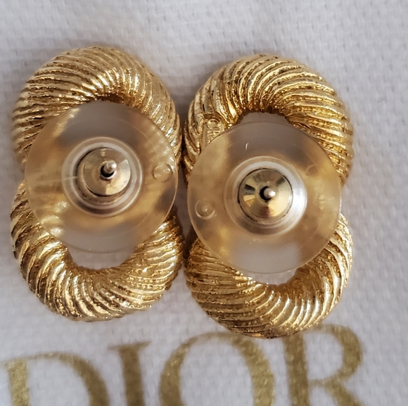 Christian DIOR Pierced nwot Vintage Earrings - Picture 4 of 8